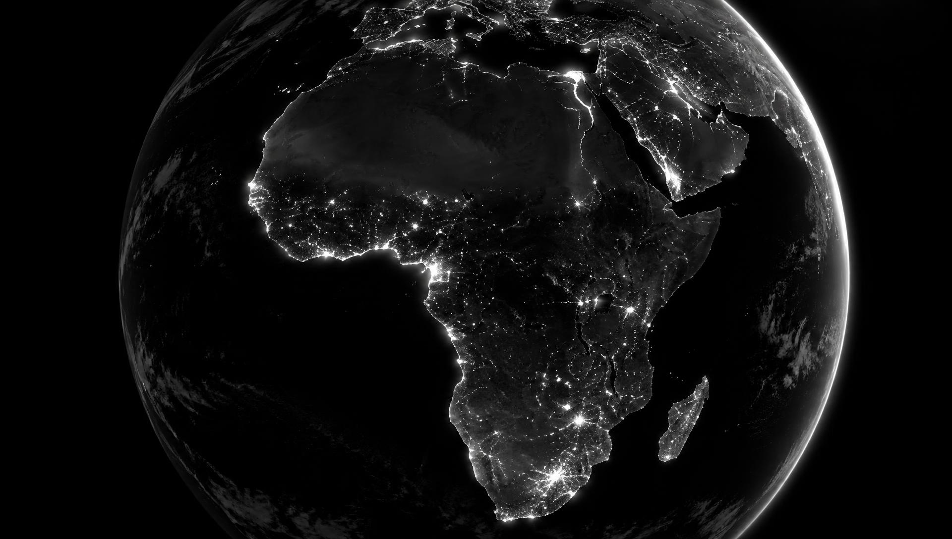 Africa at night seen from orbit